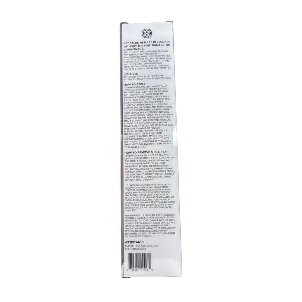 Static Nails Press‑On Nails – Doe– Short Round Reusable Set- 24 ct-NEW - Picture 4 of 6